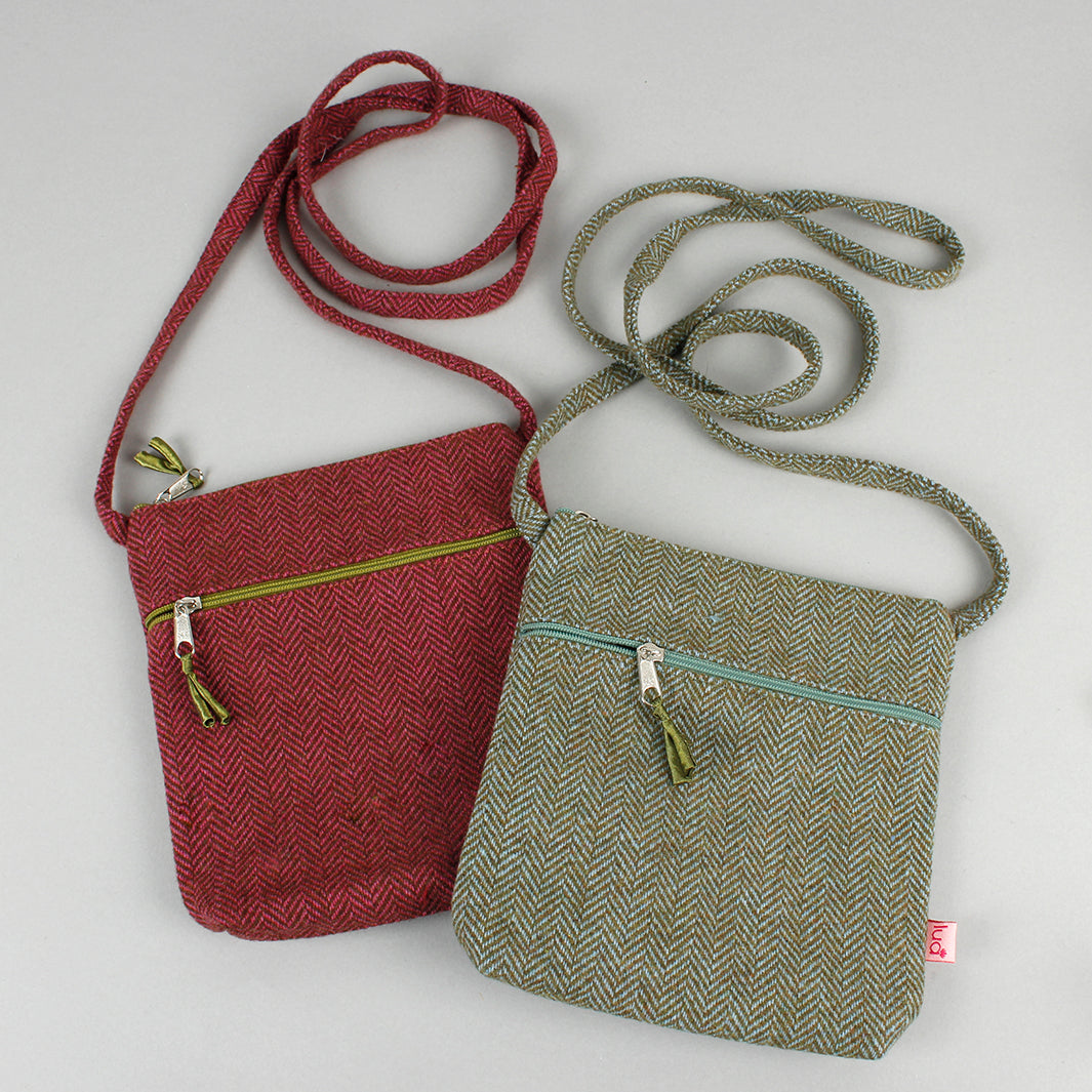 Upcycled Wool Suit Cross Body Zip-top sold Bag