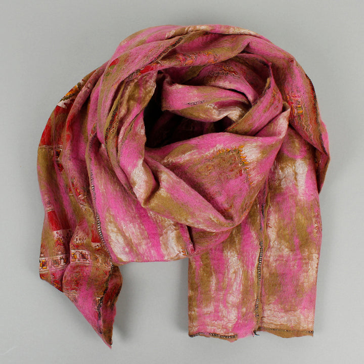 Yamala Felted Silk Scarf - Blush Pink