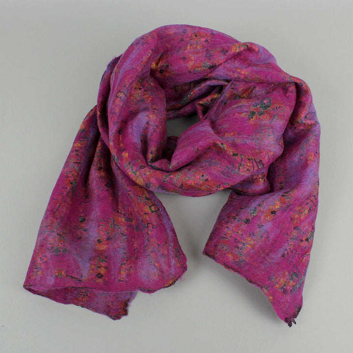 Yamala Felted Silk Scarf - Purple