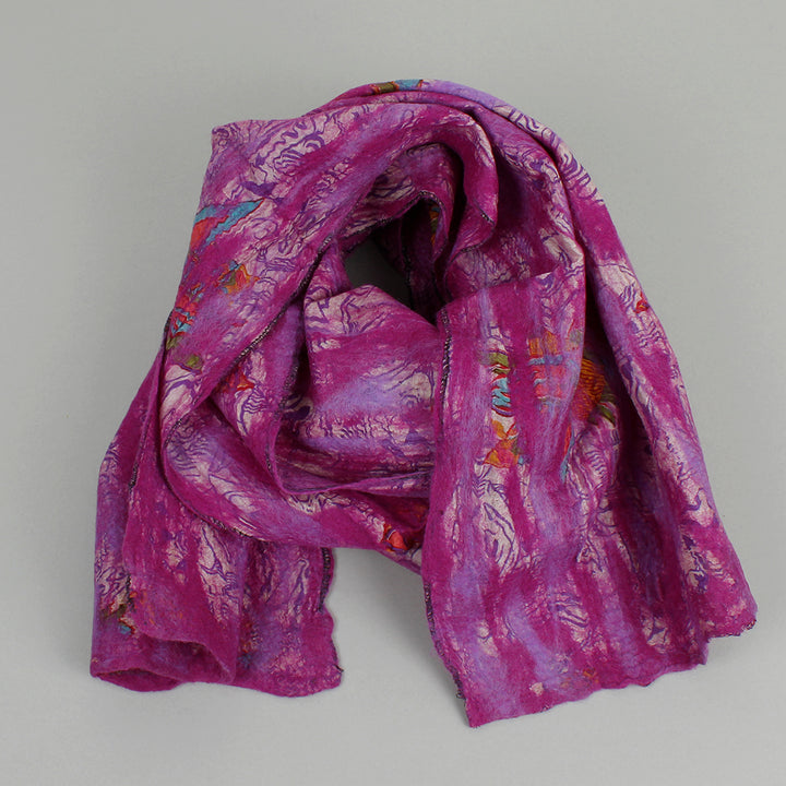 Yamala Felted Silk Scarf - Purple