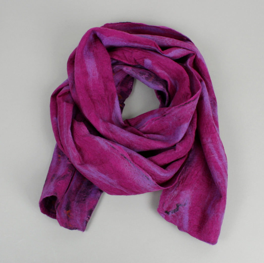 Yamala Felted Silk Scarf - Purple