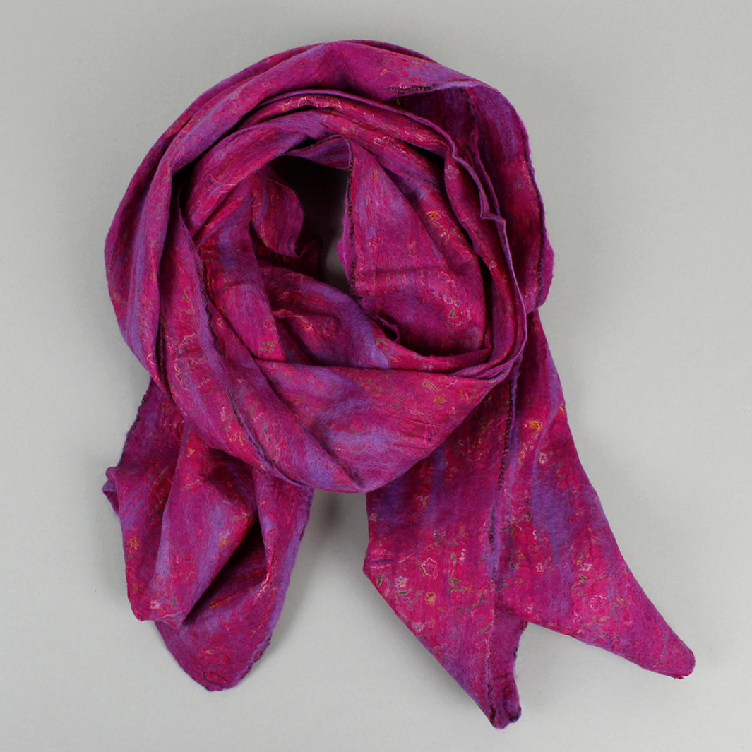 Yamala Felted Silk Scarf - Purple