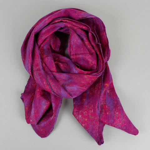 Yamala Felted Silk Scarf - Purple