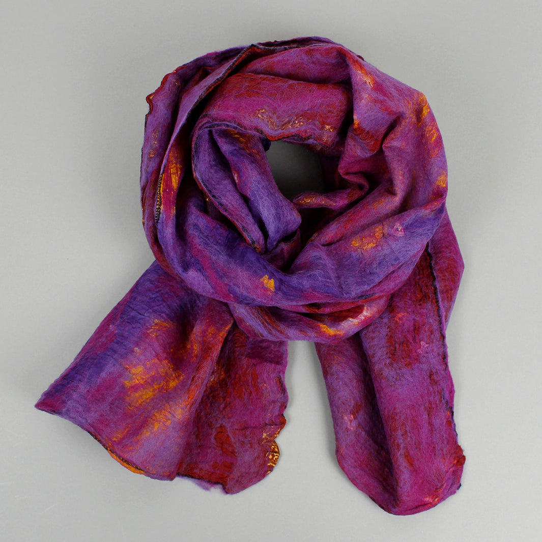 Yamala Felted Silk Scarf - Purple