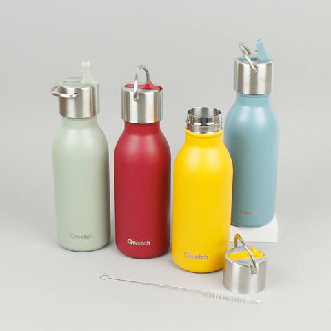 350ml 'Active' Insulated Stainless Steel Bottle with Sports Lid - Block Colours