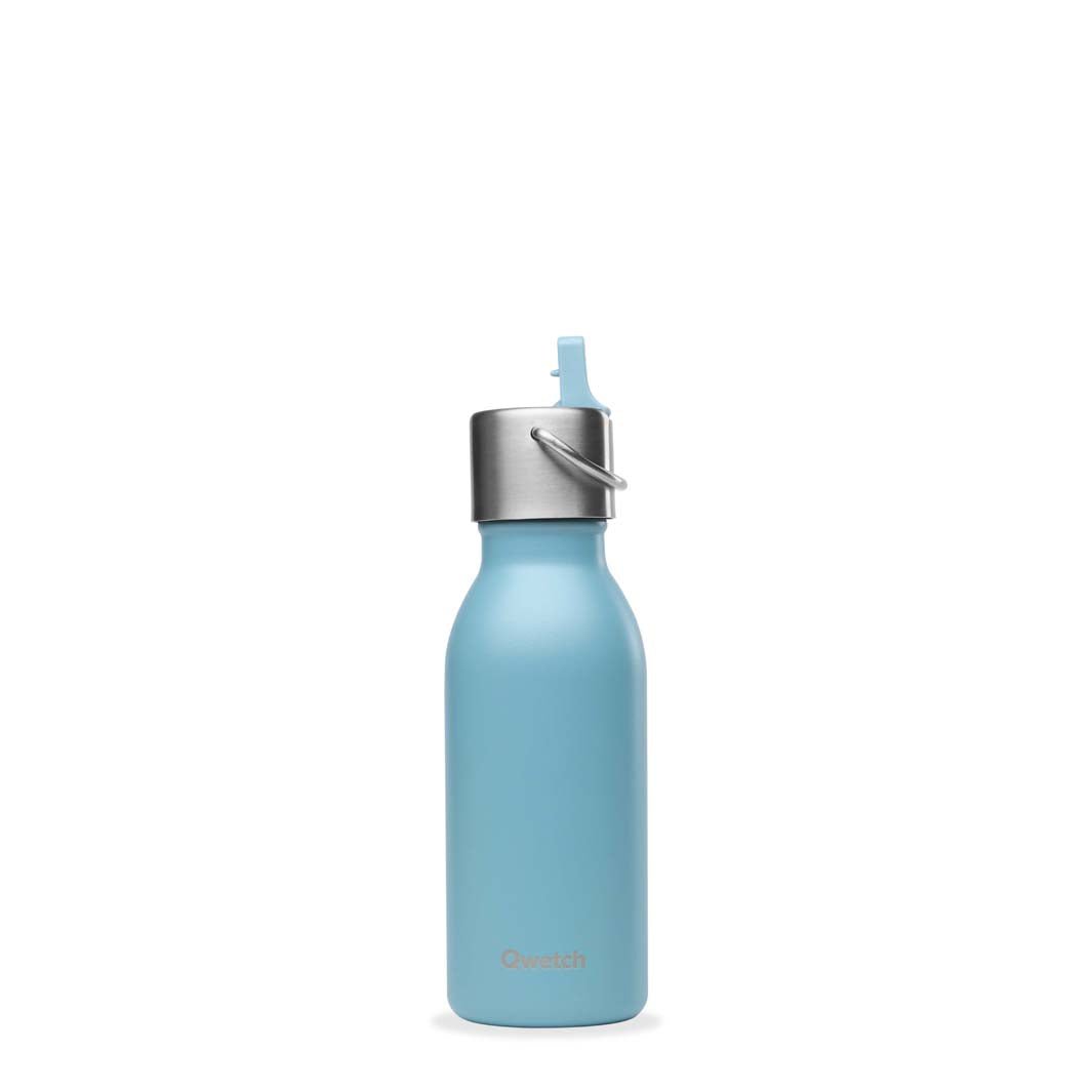 350ml 'Active' Insulated Stainless Steel Bottle with Sports Lid - Block Colours - Green Tulip