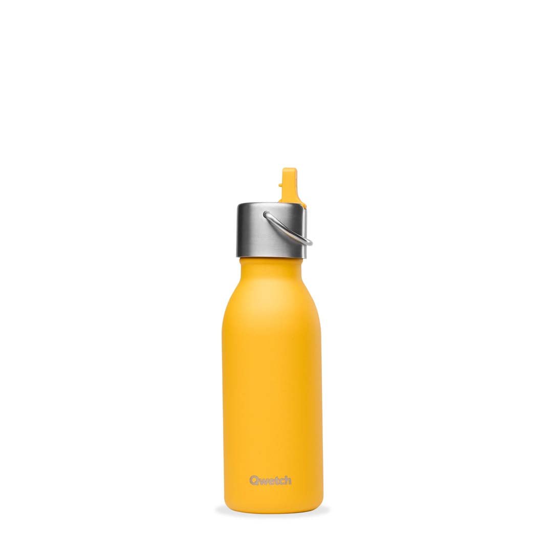 350ml 'Active' Insulated Stainless Steel Bottle with Sports Lid - Block Colours - Green Tulip