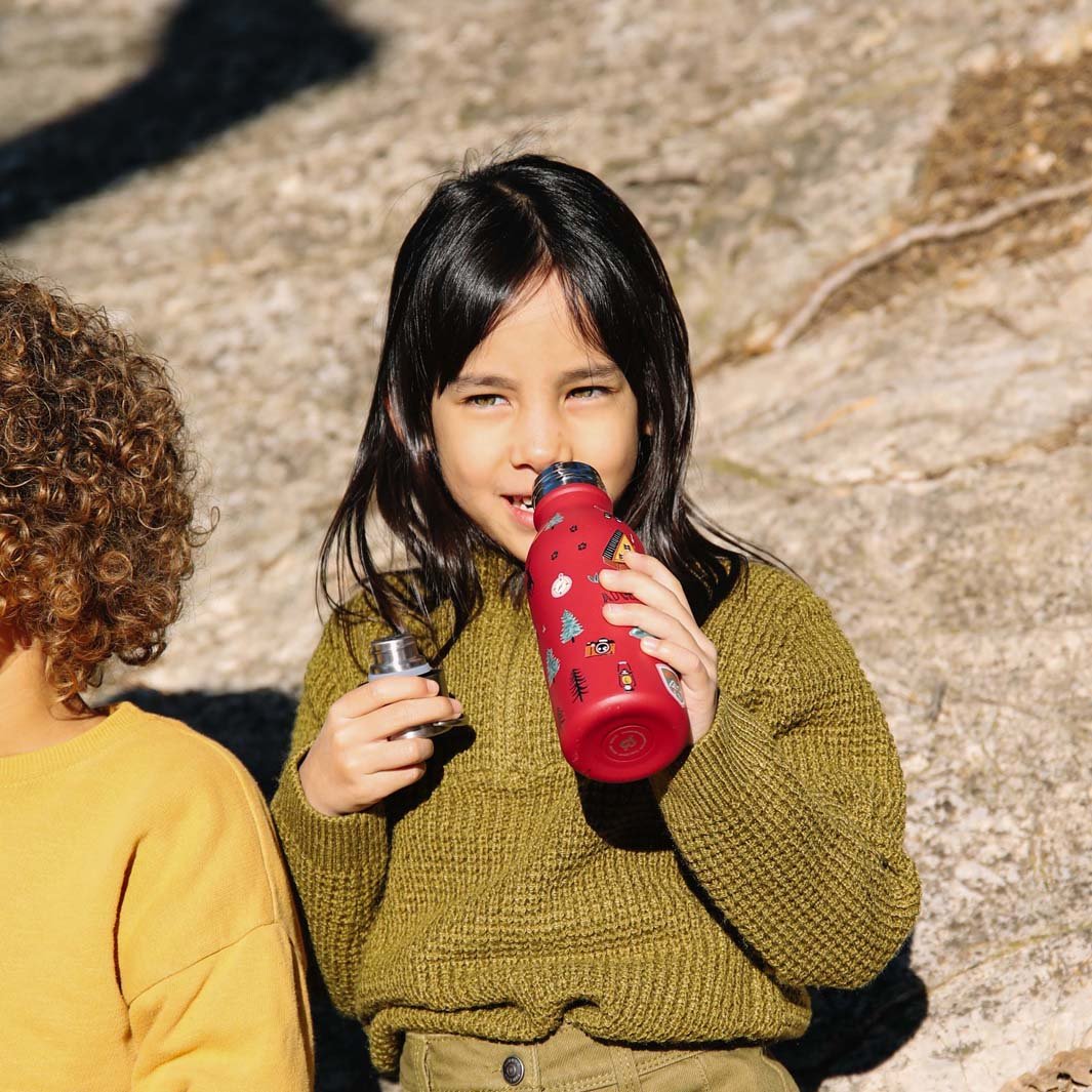 350ml Insulated Stainless Steel Kids Bottle - The Yosemite Collection - Green Tulip