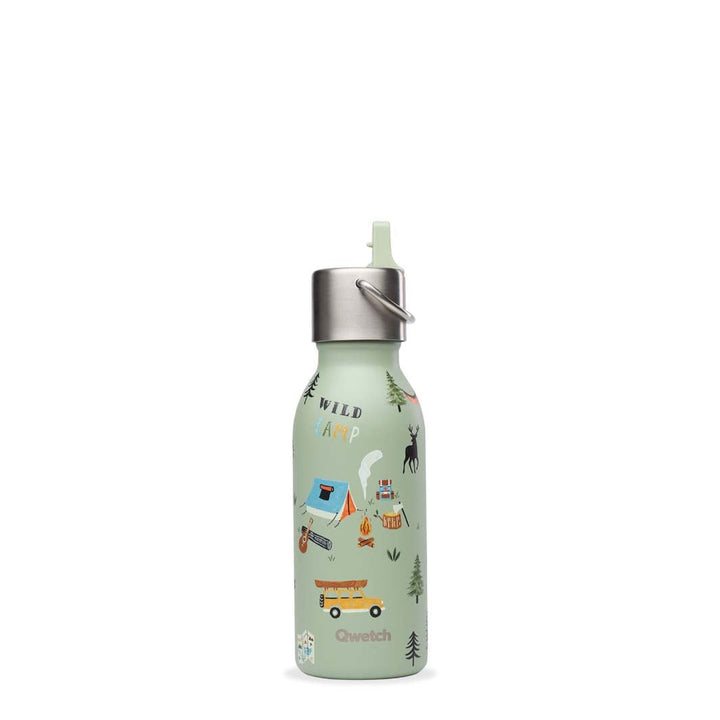 350ml Insulated Stainless Steel Kids Bottle with Sports Lid - The Yosemite Collection - Green Tulip