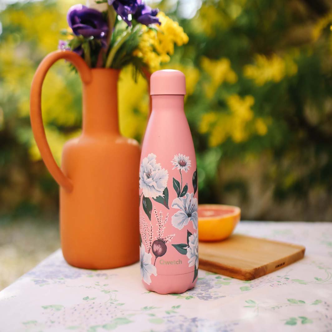 500ml Insulated Stainless Steel Bottle - The Bouquet Collection - Green Tulip