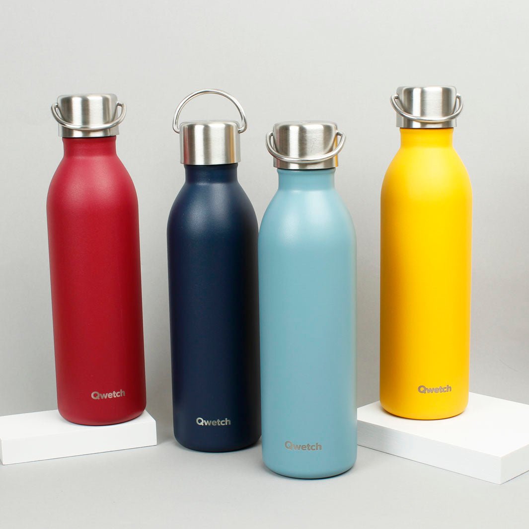 600ml 'Active' Insulated Stainless Steel Bottle - Block Colours - Green Tulip