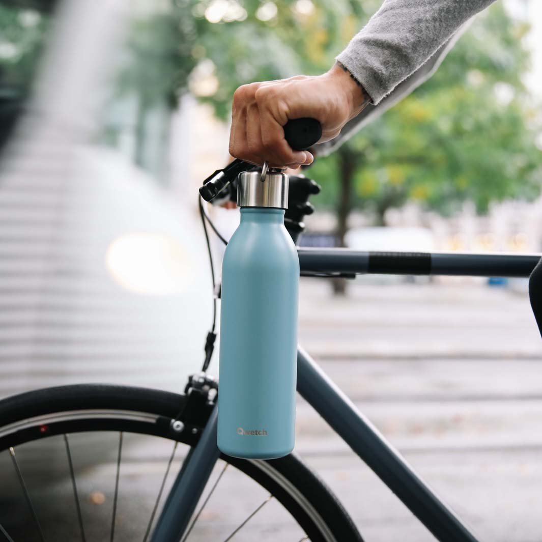 600ml 'Active' Insulated Stainless Steel Bottle - Block Colours - Green Tulip