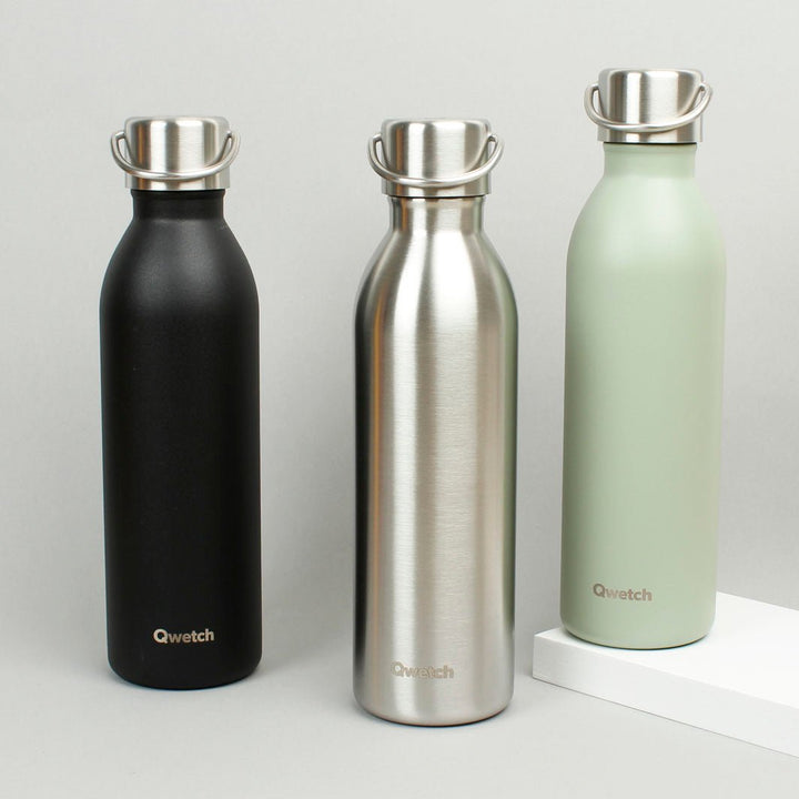 600ml 'Active' Insulated Stainless Steel Bottle - Block Colours - Green Tulip