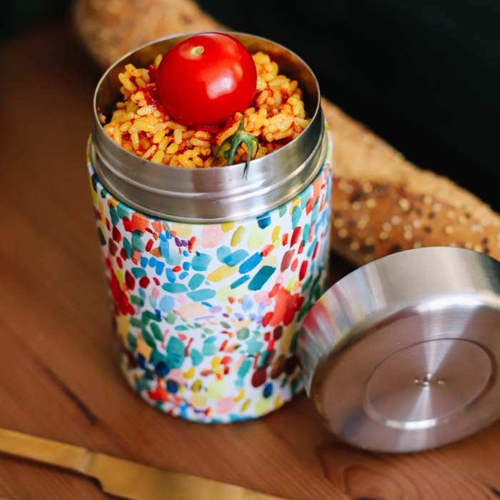 600ml Insulated Stainless Steel Food Jar - Green Tulip