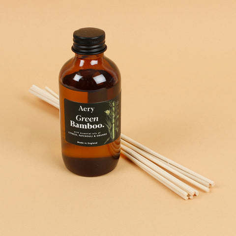 Green Bamboo Amber Glass Diffuser