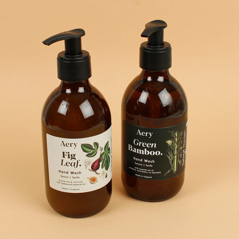 Green Bamboo Glass Bottle Hand Wash