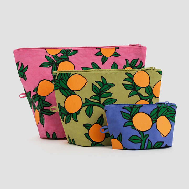 Go Pouch Set of 3 - Orange Trees