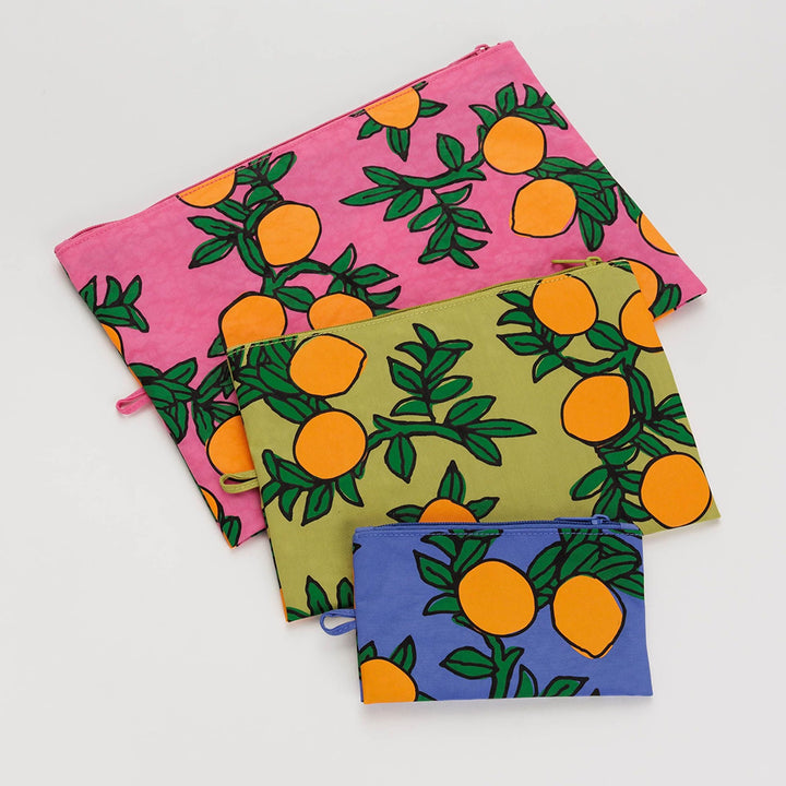 Go Pouch Set of 3 - Orange Trees