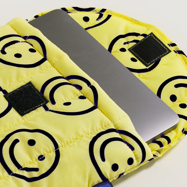 Puffy Laptop Sleeve 13/14" - Yellow Happy