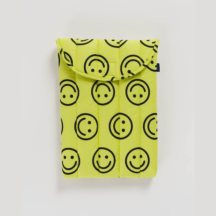 Puffy Laptop Sleeve 13/14" - Yellow Happy