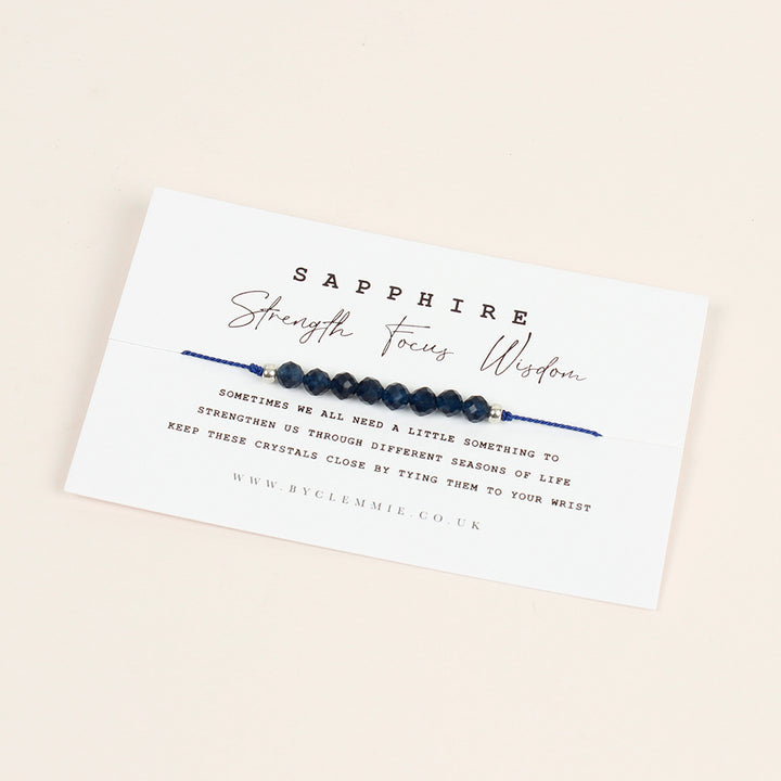 Sapphire Tie-On Crystal Bracelet