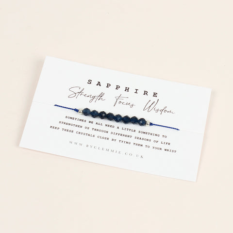 Sapphire Tie-On Crystal Bracelet