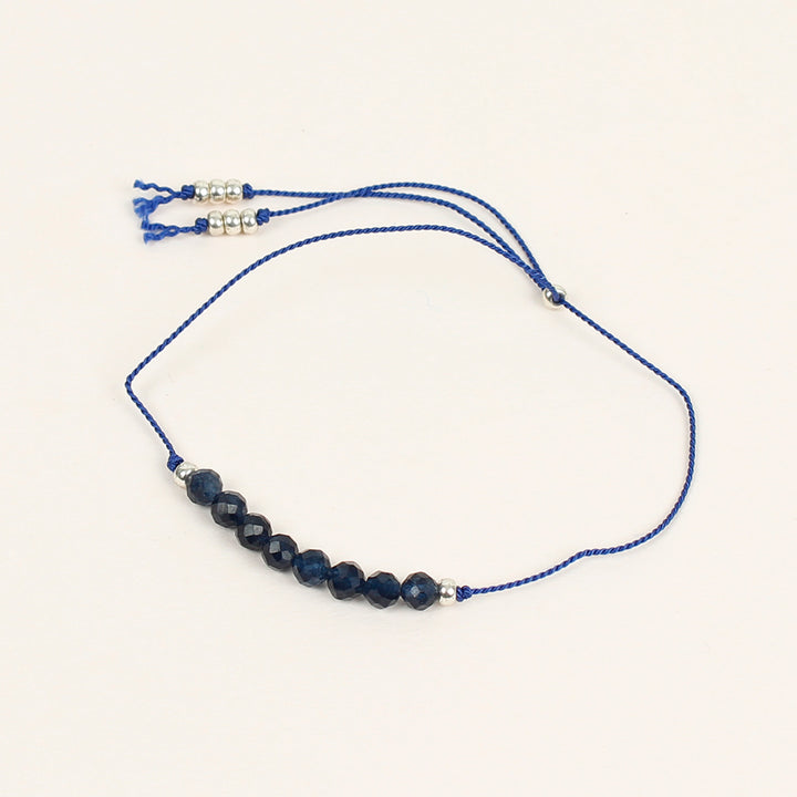 Sapphire Tie-On Crystal Bracelet