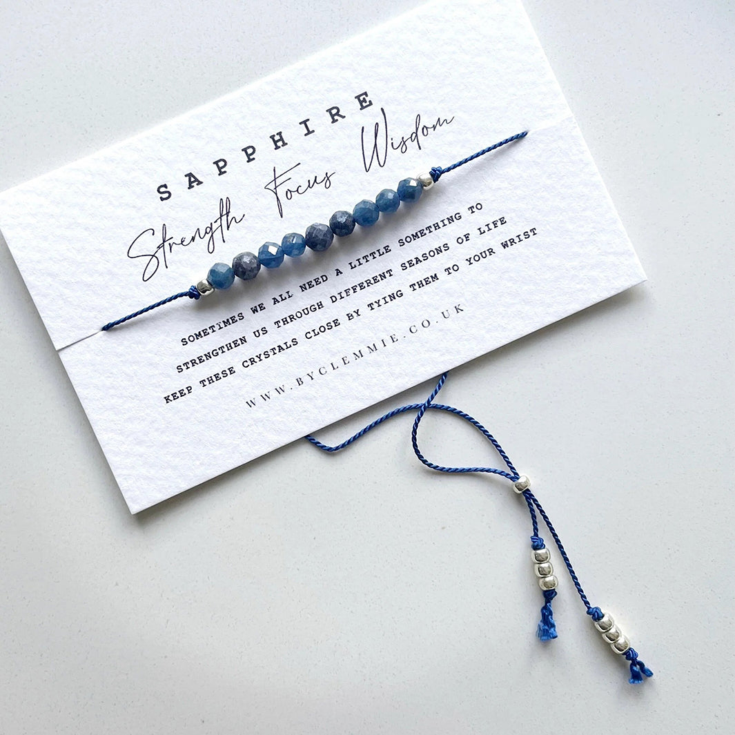 Sapphire Tie-On Crystal Bracelet