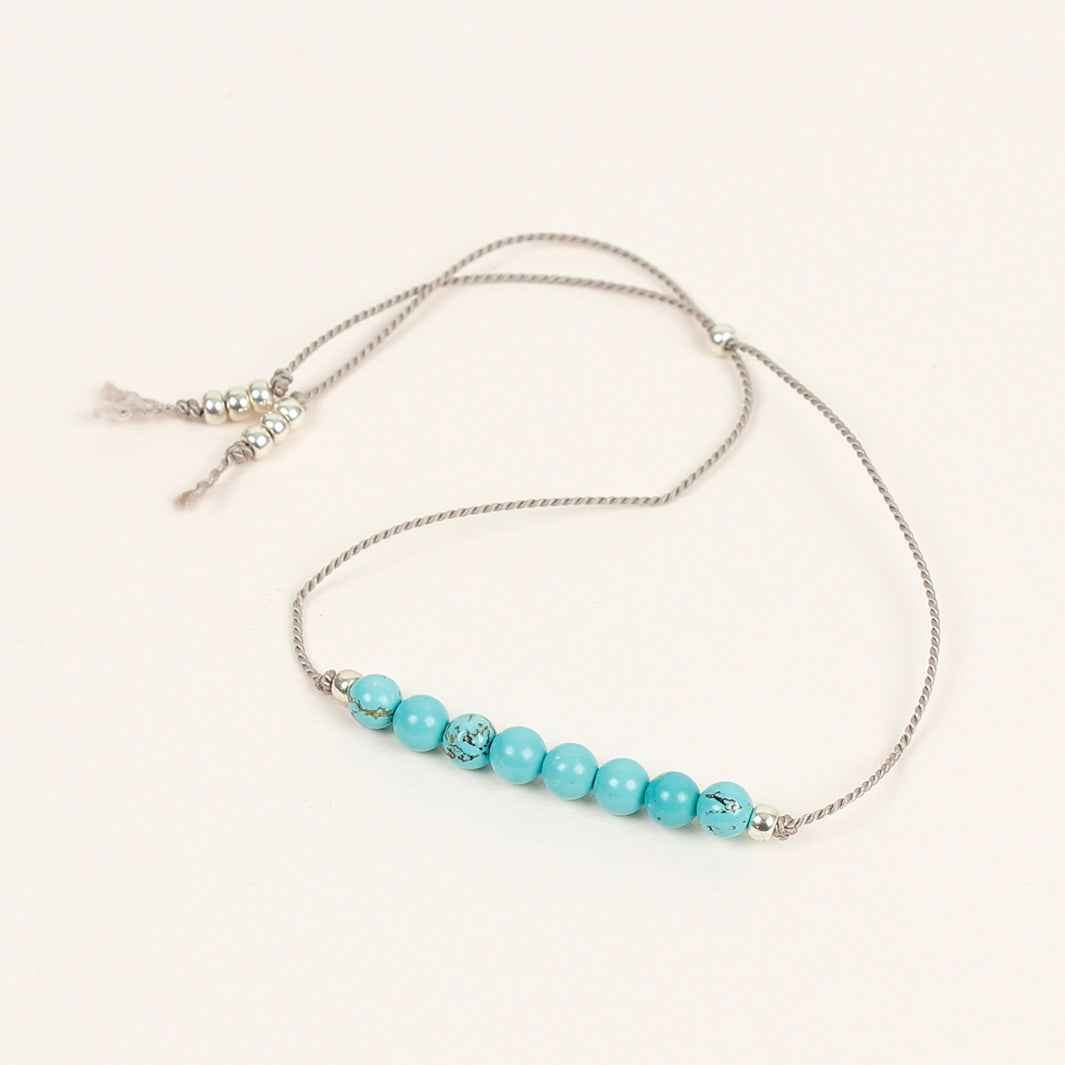 Turquoise Tie-On Crystal Bracelet