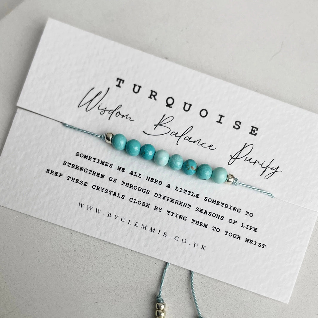 Turquoise Tie-On Crystal Bracelet