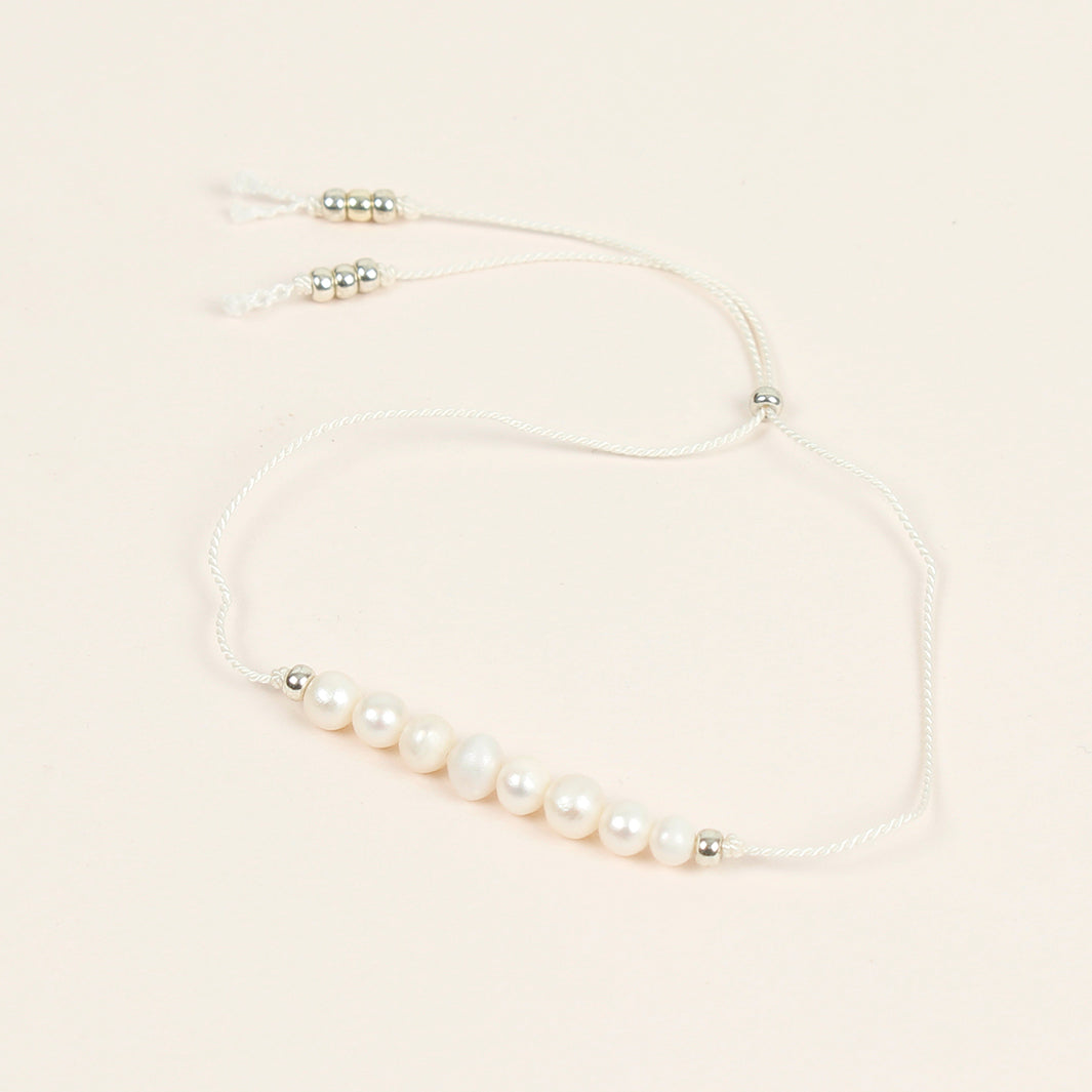 Pearl Tie-On Crystal Bracelet