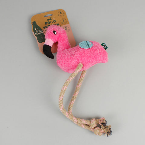 Fernando Plush Flamingo Recycled Dog Toy - Medium