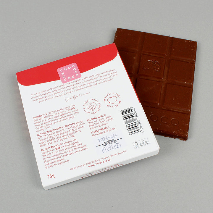 Chai Spice - 47% Milk Chocolate Bar with Chai Spices