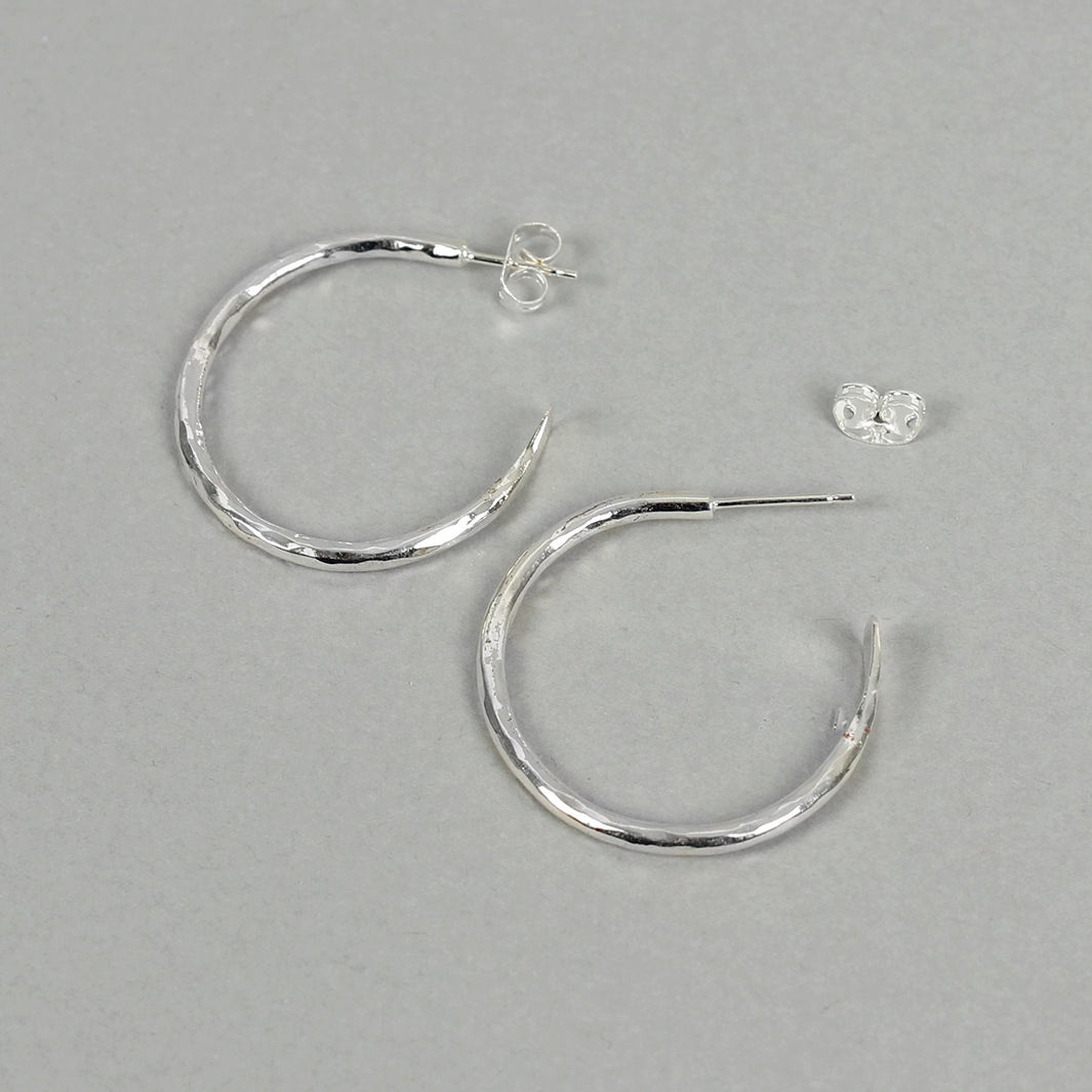 Silver Plated Hoop Earrings - Medium