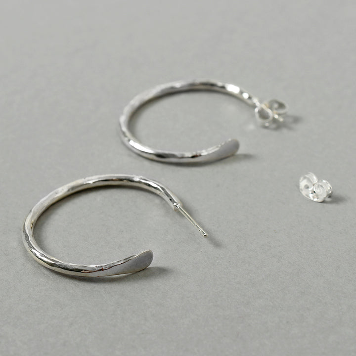 Silver Plated Hoop Earrings - Medium