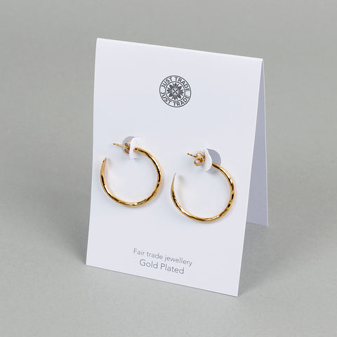 Gold Plated Hoop Earrings - Medium