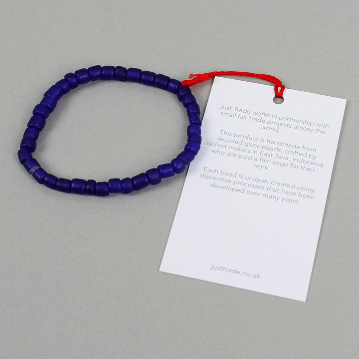 Egyptian Recycled Glass Bracelet - Blue