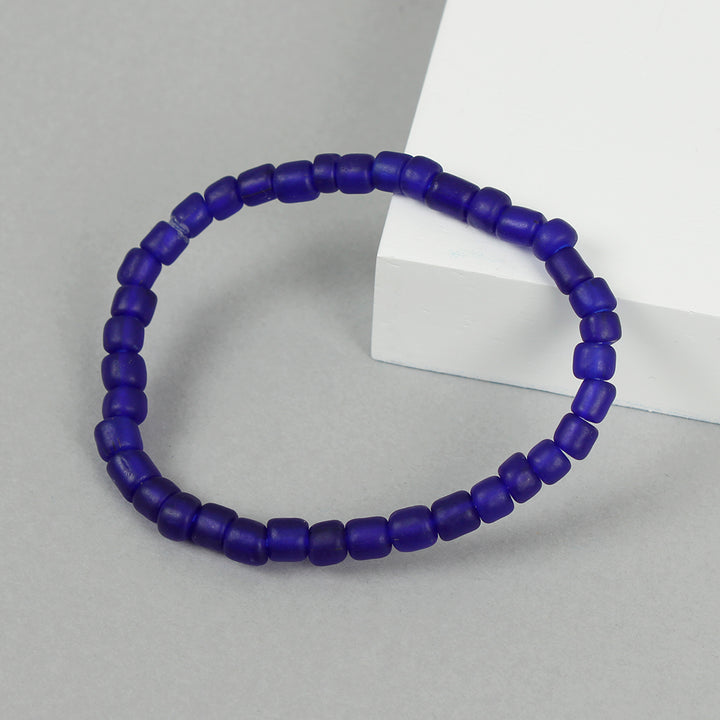 Egyptian Recycled Glass Bracelet - Blue