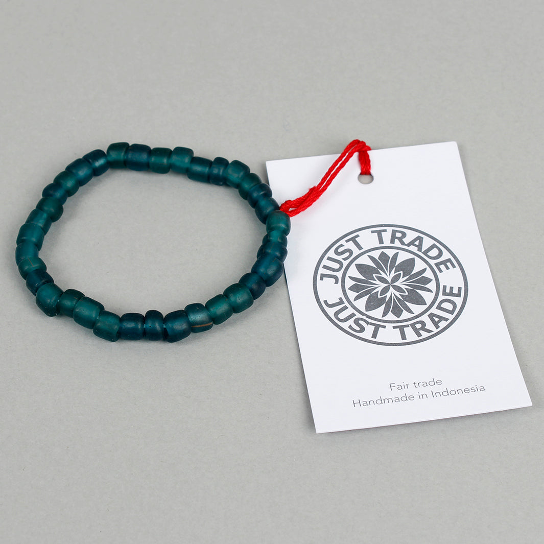 Egyptian Recycled Glass Bracelet - Teal