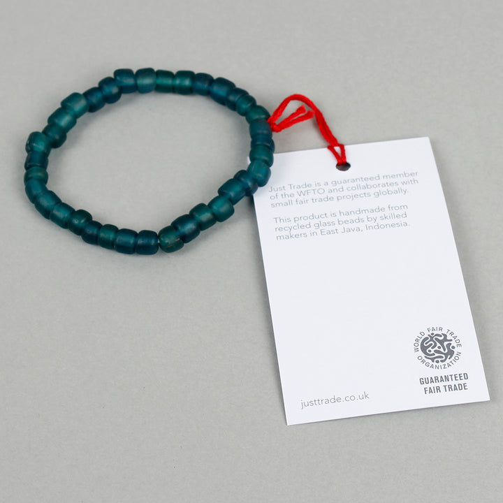 Egyptian Recycled Glass Bracelet - Teal