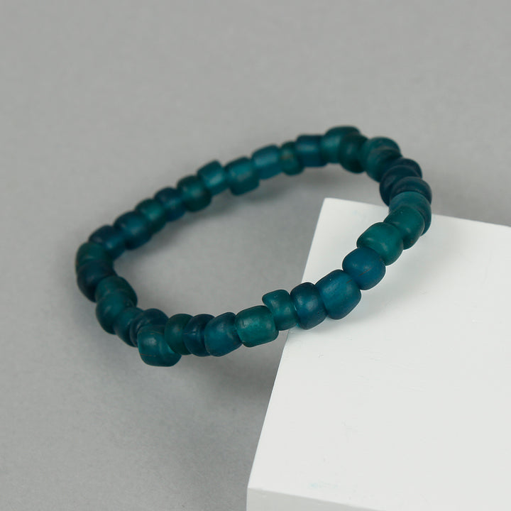 Egyptian Recycled Glass Bracelet - Teal