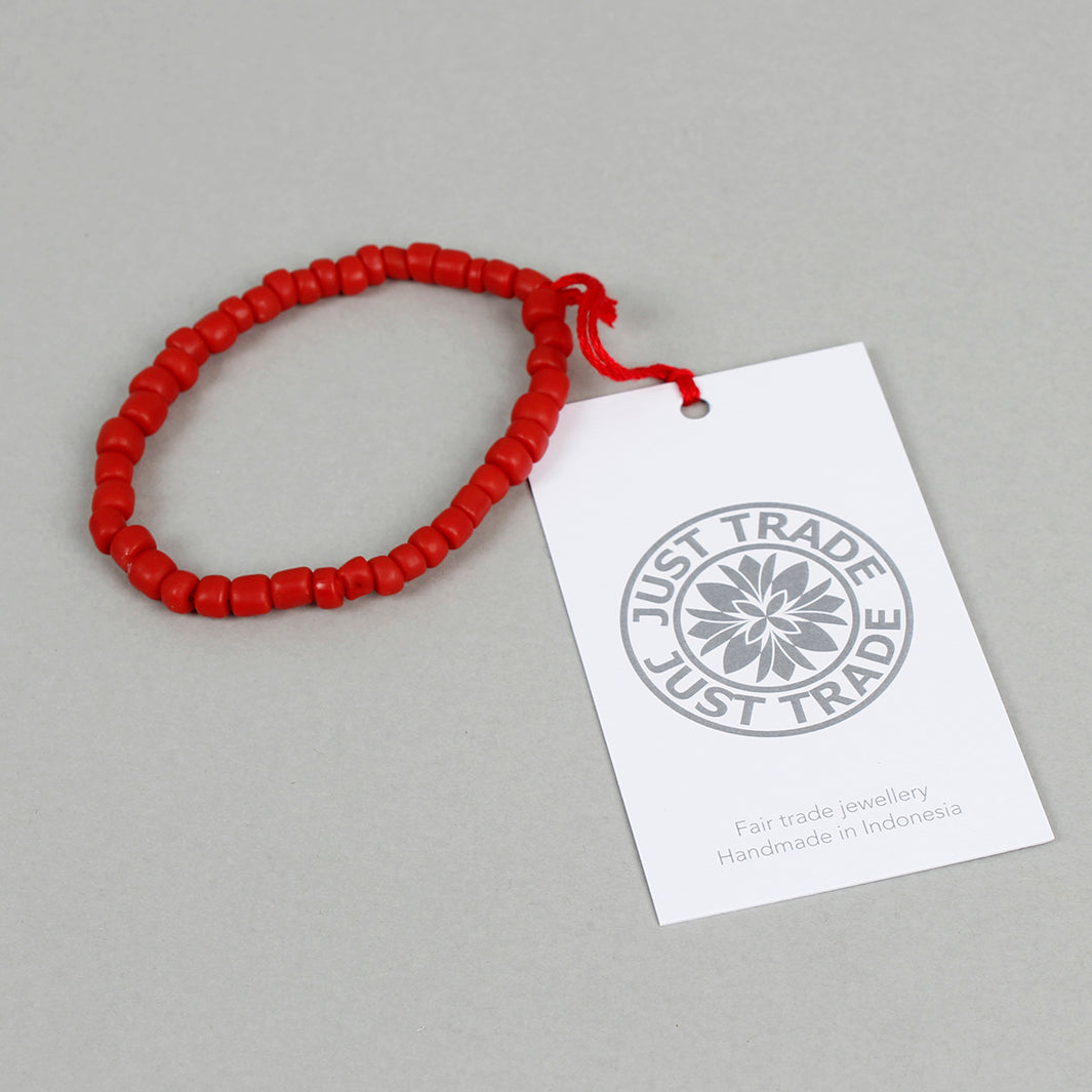 Egyptian Recycled Glass Bracelet - Red