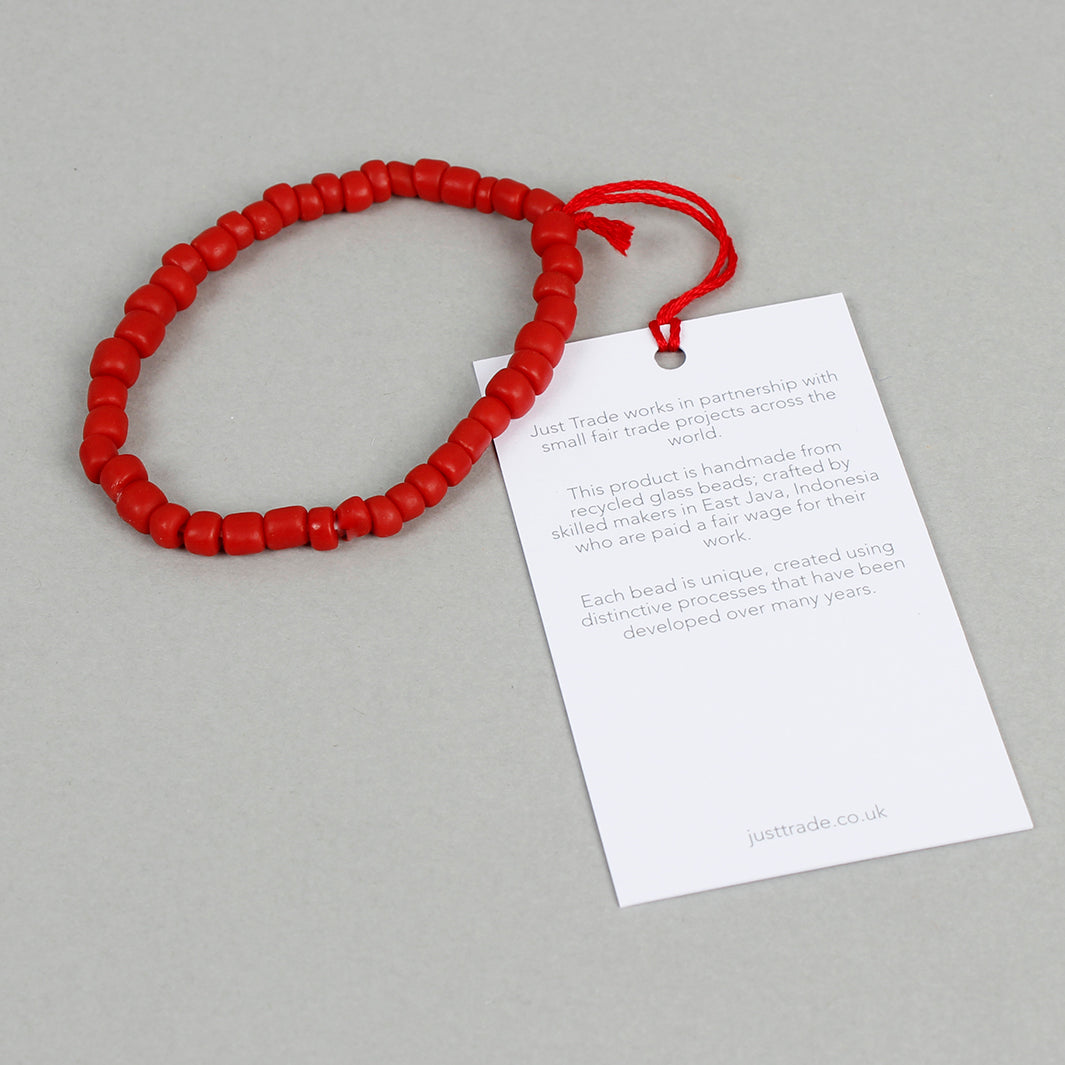 Egyptian Recycled Glass Bracelet - Red