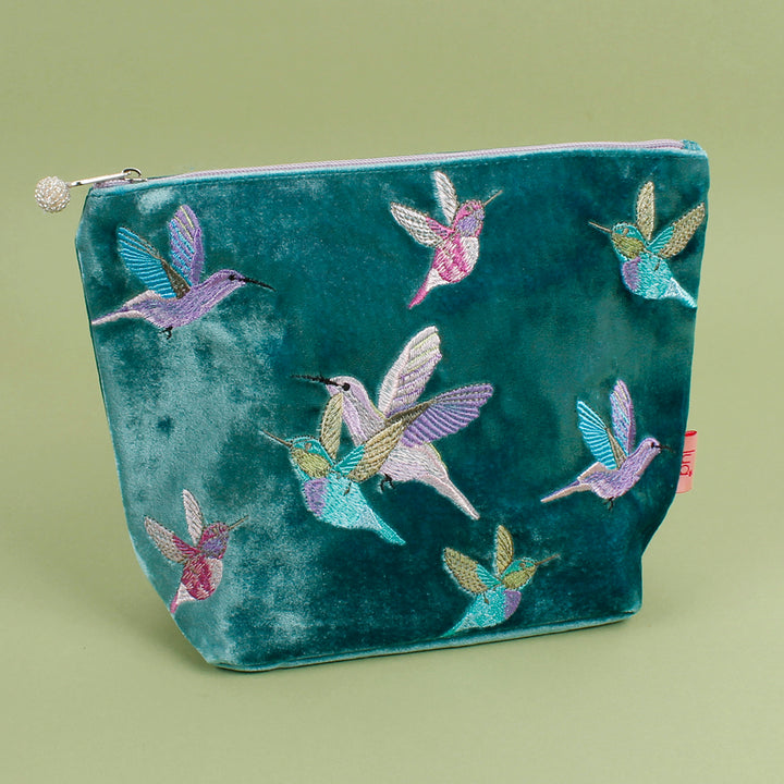 Velvet Embroidered Cosmetic Bag