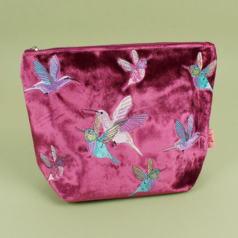 Velvet Embroidered Cosmetic Bag