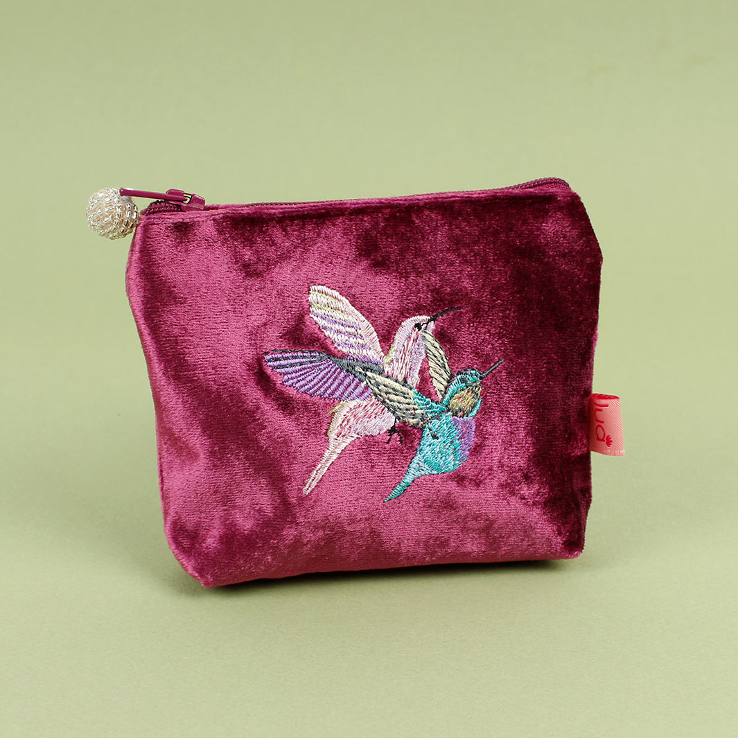 Velvet Embroidered Mini Purse