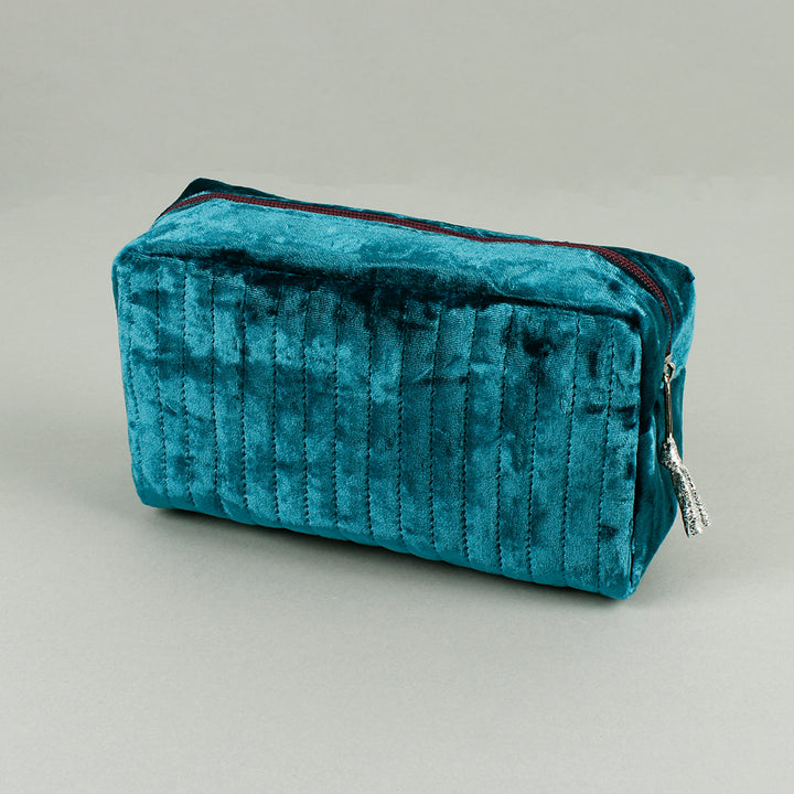 Quilted Velvet Cosmetic Bag