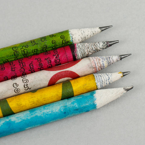 Recycled Newspaper Pencils - Pack 5