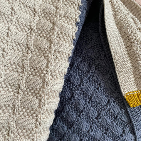 Textured Cable Knit Baby Blanket