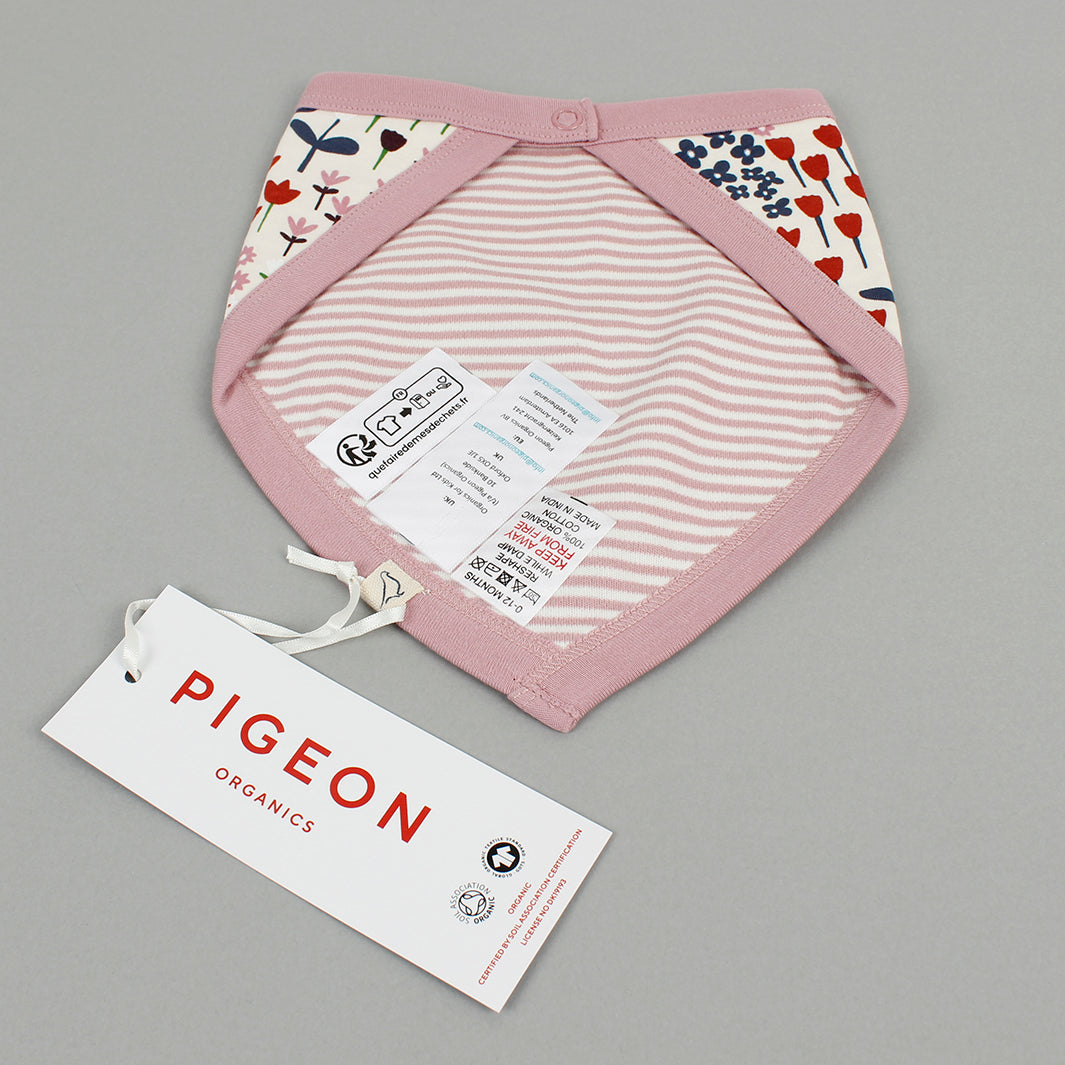 Meadow Reversible Bandana Bib - Ivory